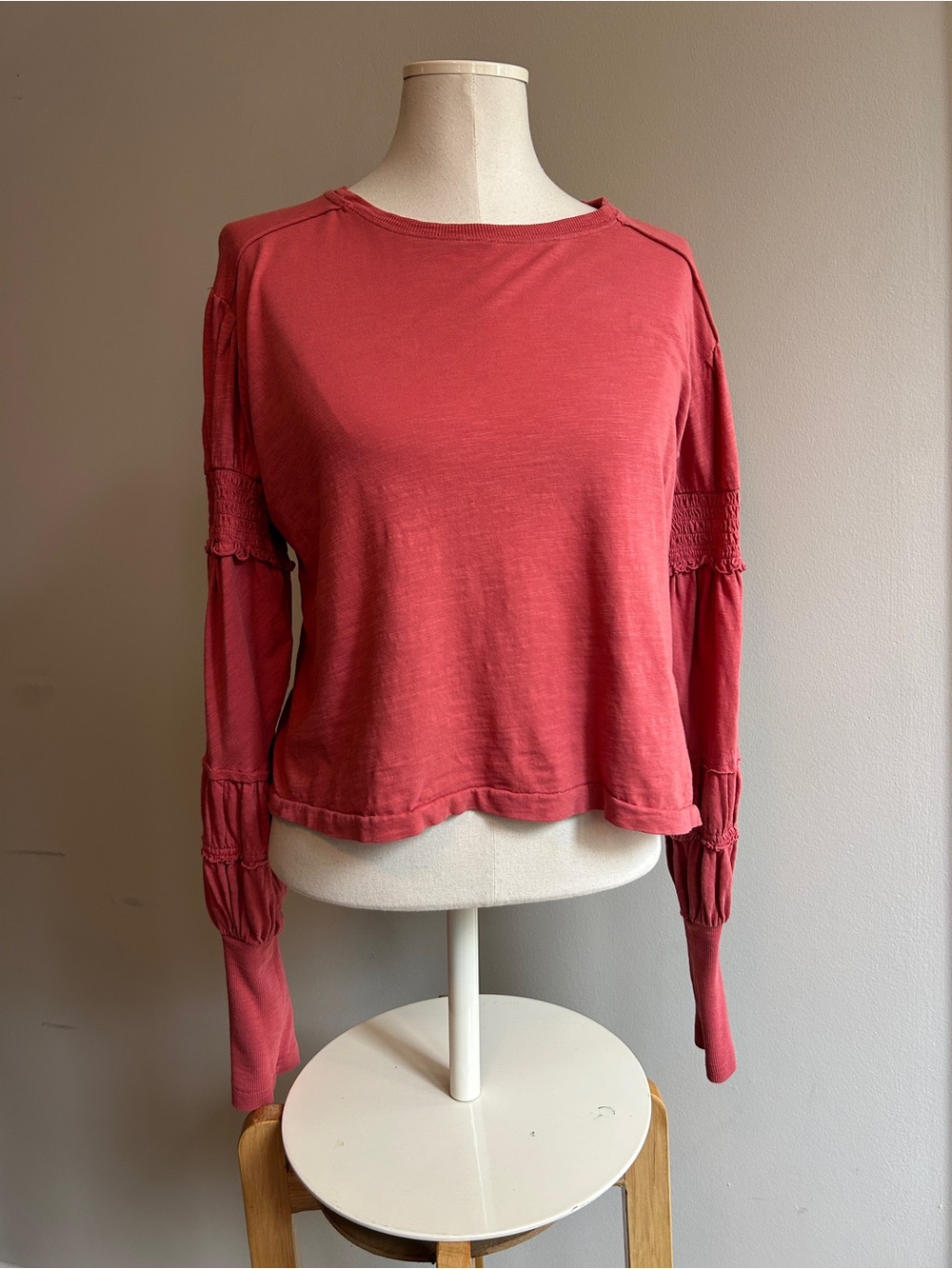 Anthropology Pilcro Coral Long Sleve Top